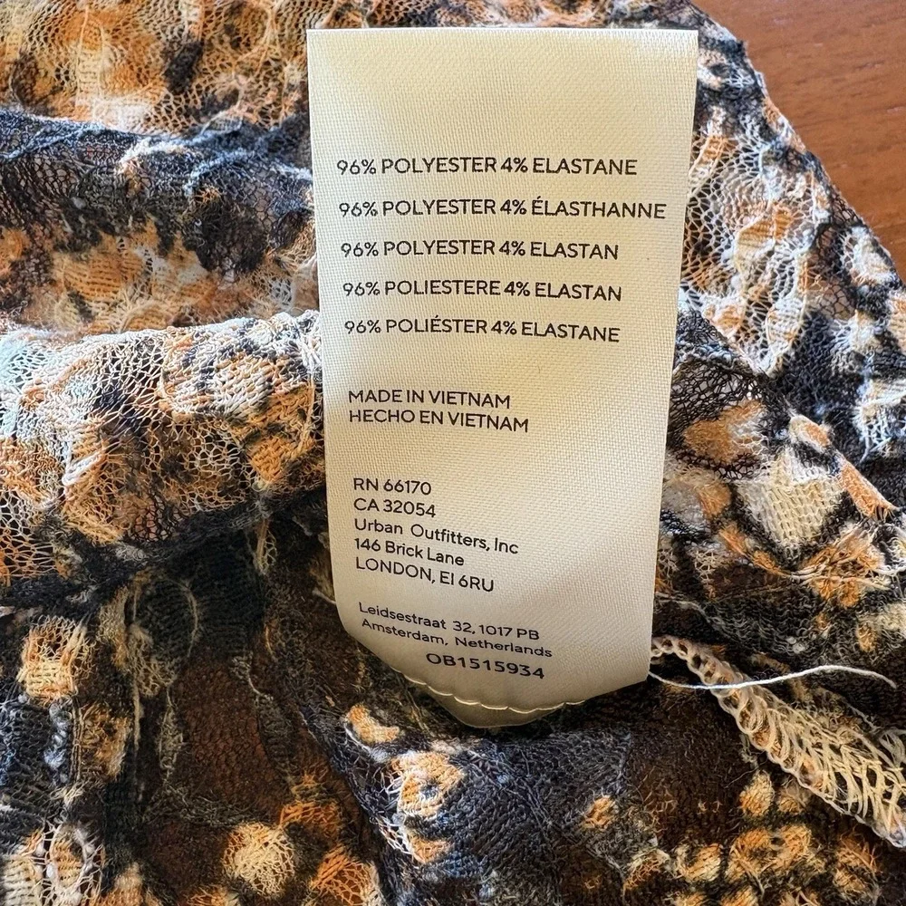 Free People Women's Size S Out For The Night Top Tunic Snake Print Drape‎ Hem